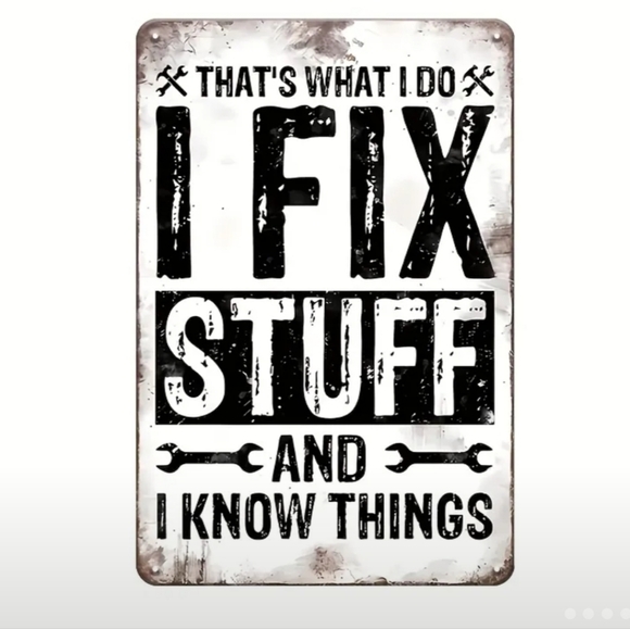 @8X12",Black and White Metal Humor Sign - Picture 1 of 3